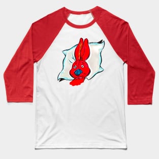 Red rabbit sleeping on the pillow Baseball T-Shirt